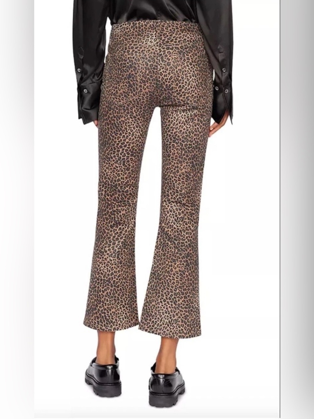 Frame Le Crop Mini Coated Bootcut Kick Flare Jeans Leopard Womens Size 27